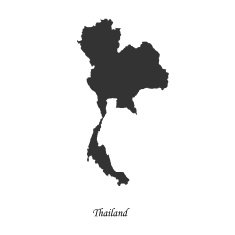 Black map of Thailand for your design