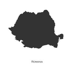 Black map of Romania for your design N2