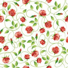 Vector seamless pattern with red roses N5