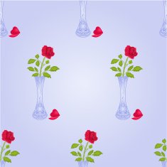 Seamless texture vase with rose vector N2