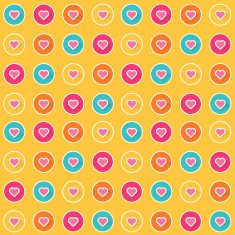 Seamless pattern - colorful heart icons N2