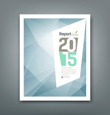 Cover Report 2015 Abstract triangles geometric blue background