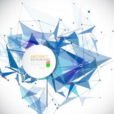 Abstract futuristic mesh background lines and shapes with blank circles