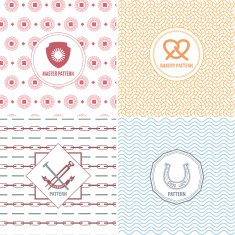 Vector geometry line seamless patterns For labels and design element N2