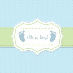 Baby shower invitation design in blue and green N2