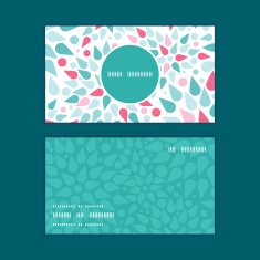 Vector abstract colorful drops vertical round frame pattern business cards N2