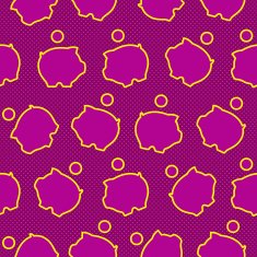 Seamless pattern with icons of money-boxes