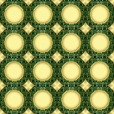 seamless green and gold pattern - vector