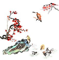 plum bloom stone and animal N10