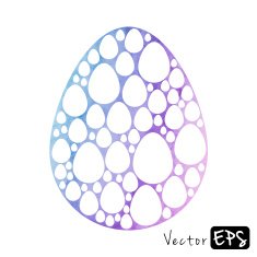 Easter egg from small eggs of watercolor texture