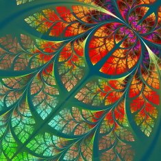 Multicolor fabulous fractal pattern Collection - tree foliage