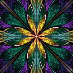 Symmetrical pattern in stained-glass window style N9