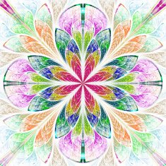 Multicolor beautiful fractal in stained glass window style N3