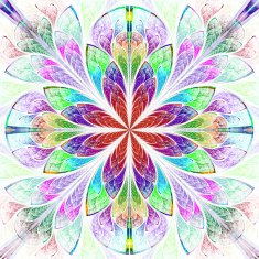 Multicolor fractal pattern in stained glass window style