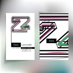 Business card design with letter Z N2