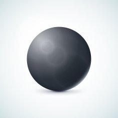 Black glossy sphere isolated on white N2