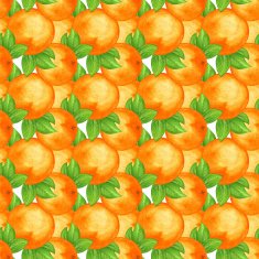 Watercolor seamless pattern with oranges and leafs N3