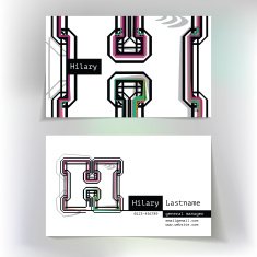 Business card design with letter H N2