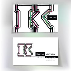 Business card design with letter K N2