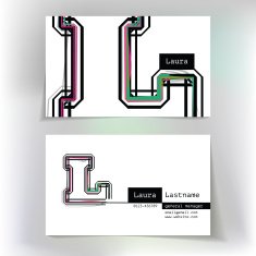 Business card design with letter L N2
