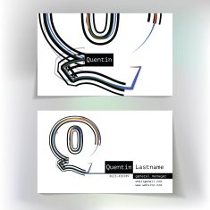 Business card design with letter Q N3
