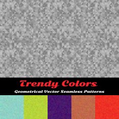 Trendy Colors Geometrical Vector Seamless Patterns