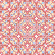 seamless blue and orange floral pattern