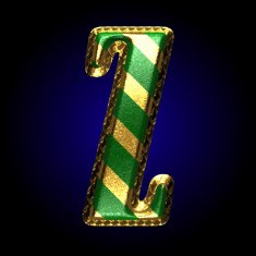 vector golden and green letter z