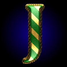 vector golden and green letter j