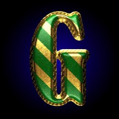vector golden and green letter g