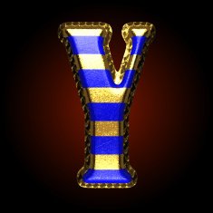 vector golden and blue letter y
