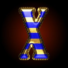 vector golden and blue letter x