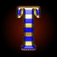 vector golden and blue letter t