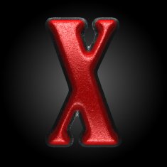 vector red plastic figure x