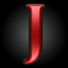 vector red plastic figure j