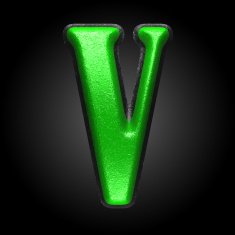 vector green plastic figure v