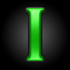 vector green plastic figure i