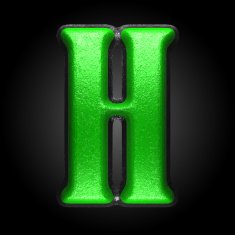 vector green plastic figure h