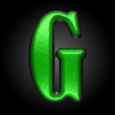vector green plastic figure g