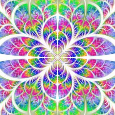 Multicolor fabulous fractal pattern Collection - tree foliage N3