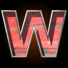 Vector old metal letter w