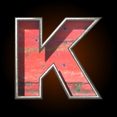 Vector old metal letter k