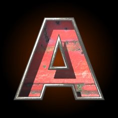 Vector old metal letter a