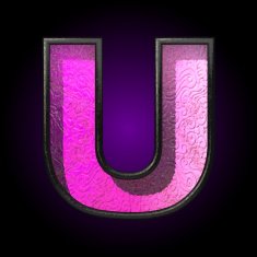 vector pink plastic figure u