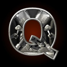 vector figure q with engine inside