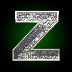 Vector silver cutted figure z