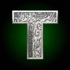 Vector silver cutted figure t