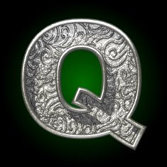 Vector silver cutted figure q