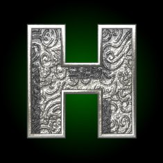 Vector silver cutted figure h