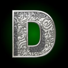 Vector silver cutted figure d